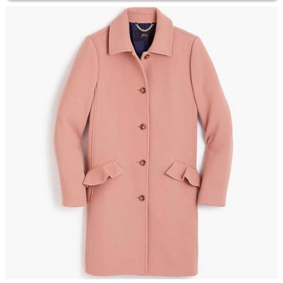 J.Crew Topcoat Italian Double Cloth Wool Topcoat in Warm Cedar Pink - Picture 1 of 1